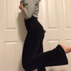Forever 21 ribbed black flare pants